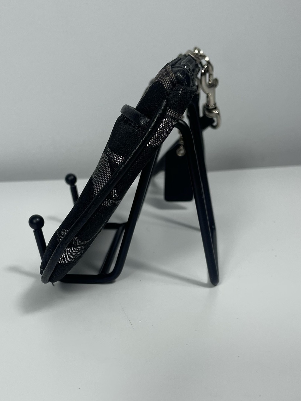 Coach Y2K Black Metallic Silver Signature C Jacquard Wristlet - Picture 6 of 7